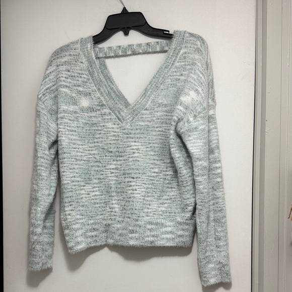 Women's V-Neck Sweater - Light Gray - Picture 1 of 4